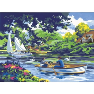 Royal Brush Painting By Numbers Boating on the River - PAL8