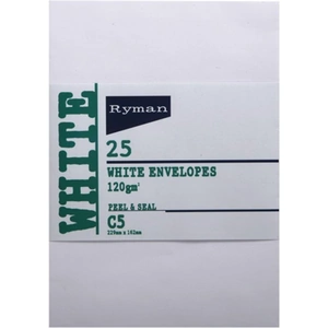 View product details for the Card Envelopes C5 120gsm Peal and Seal Pack of 25 - White