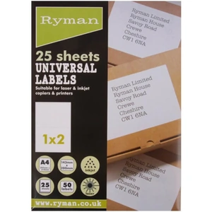 Ryman Universal Labels 200x143mm