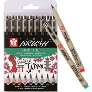 Sakura Pigma Brush Drawing Pen Set of 9