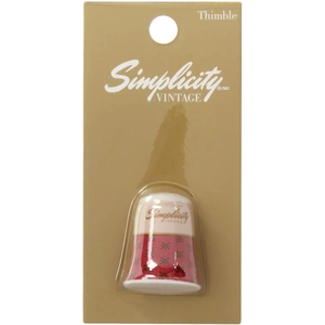 Simplicity Vintage Style Ceramic Thimble With Metal Tip