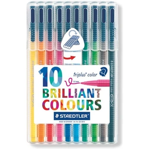 Steadtler Staedtler Triplus Fineliner Fibre Tip Pens Pack of 10 Assorted Colours