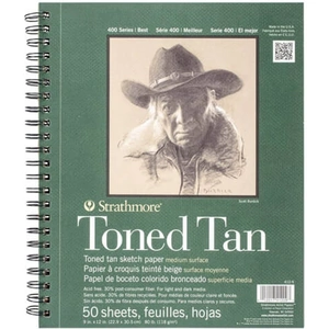 Strathmore Toned Tan Sketchpad 400 Series 50 Sheets 9 x 12 Inches