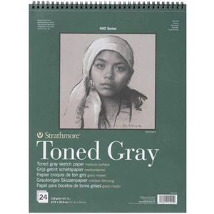 Strathmore Sketch Pad 400 Series Toned Grey 118GSM 11 x 14 Inches