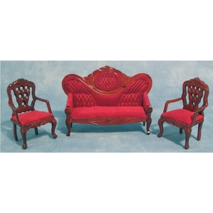 Streets Ahead Sofa and Two Chairs in Red Upholstery - Sofa And Two Chairs In Red Upholstery - DF108