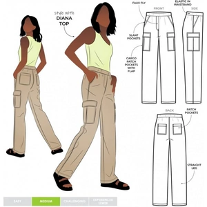 Style Arc Paper Sewing Pattern Delta Cargo Pants