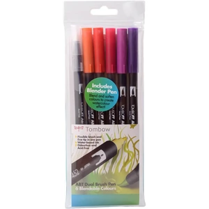 Tombow ABT Dual Brush Pens Sunset Colours Pack of 6