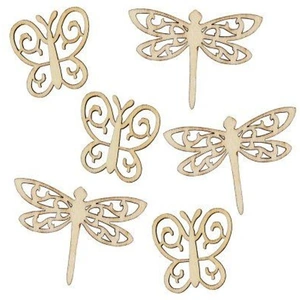 Unbranded Wooden butterfly, dragonfly PK